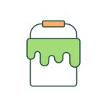paint-can-rgb-color-icon-liquid-and-latex-paint-in-bucket-dye-in-container-green-colour-for-home-renovation-interior-renovation-isolated-illustration-simple-filled-line-drawing-vector